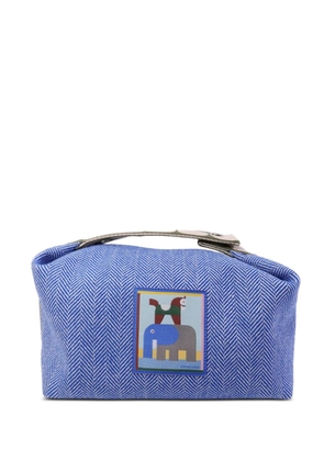 Hermès Pre-Owned Animaux Blocks canvas wash bag - Blue
