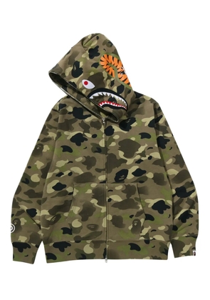 A BATHING APE® camouflage zip hooded hoodie - Green