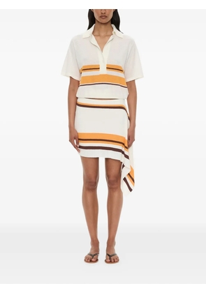 Christopher Esber Straccio knitted draped mini skirt - White