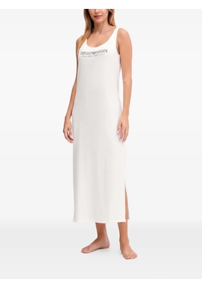 Armani Exchange logo-print side-slit nightdress - White