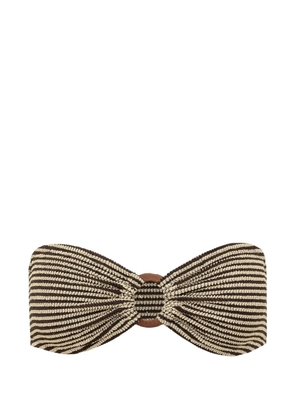 MC2 Saint Barth Yulia striped crinkle bikini top - Brown