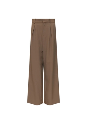 MM6 Maison Margiela mannequin-label wool-blend pleated trousers - Brown
