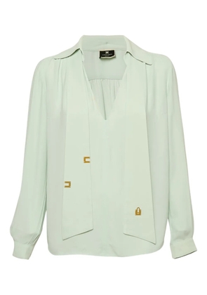 Elisabetta Franchi neck-tie blouse - Green