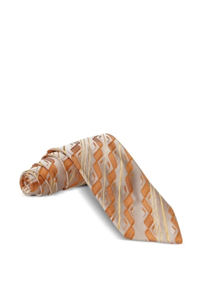 Zilli chevron stripe silk tie - Orange