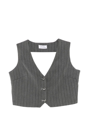 Vestiaire d'un Oiseau Libre open-back pinstriped vest - Grey