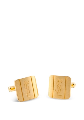 Saint Laurent Pre-Owned 1990s Cassandre-logo square cuff-links - Gold