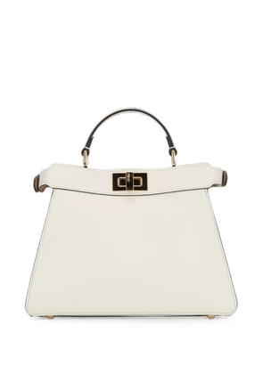 FENDI small Peekaboo ISeeU leather tote bag - White