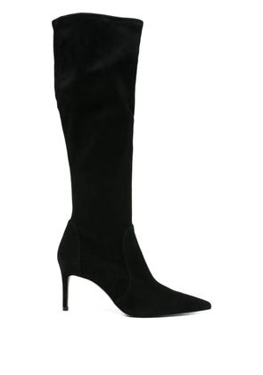 Stuart Weitzman 80mm pointed-toe stretch-knit boots - Black