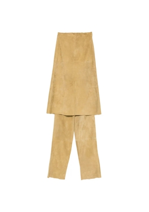 Vestiaire d'un Oiseau Libre strapless suede top and trousers - Neutrals