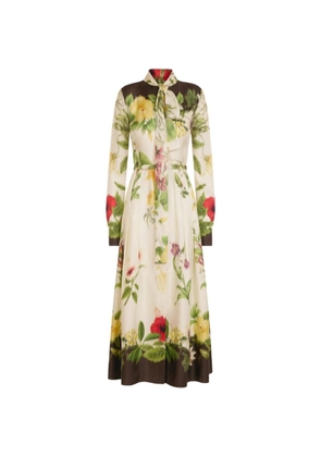 Oscar de la Renta floral-print midi dress - Neutrals