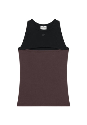 Courrèges slash contrast tank top - Red