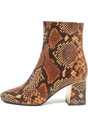 Tory Burch 65mm snakeskin embossed boots - Brown