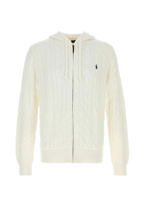 Polo Ralph Lauren cable-knit zip-up hoodie - White