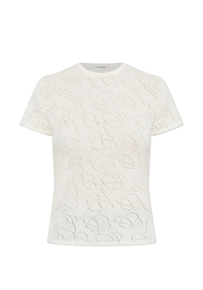 By Malene Birger Brit pointelle-knit T-shirt - Neutrals