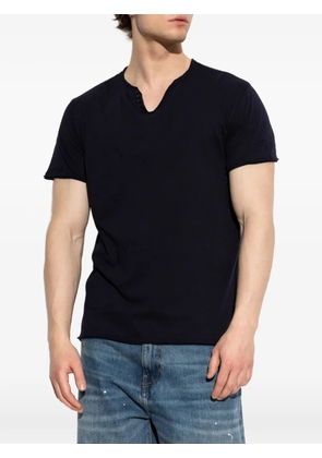 Zadig&Voltaire Monastir button-detail T-shirt - Blue
