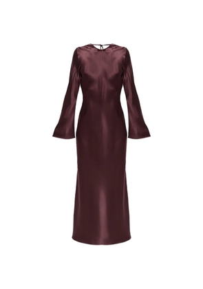 By Malene Birger Parisa maxi petal-appliqué flared-sleeve dress - Brown