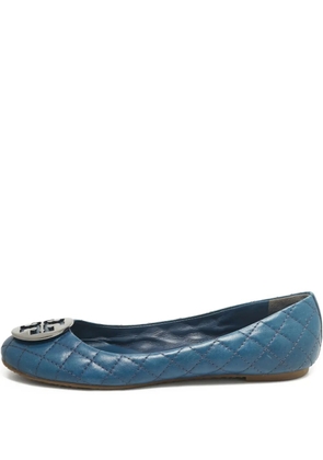 Tory Burch pre-owned quilted leather ballet flats - Blue