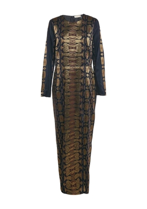 Tory Burch jacquard gold pattern dress - Blue