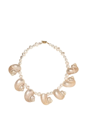 Jennifer Behr Ondine shell-embellished necklace - Neutrals