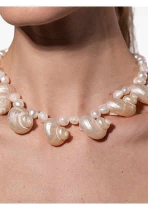Jennifer Behr Ondine shell-embellished necklace - Neutrals