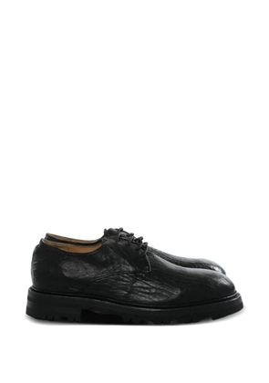 Ziggy Chen crinkled-leather derby shoes - Black