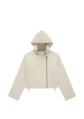 WE-AR4 hooded asymmetric-zip jacket - Neutrals