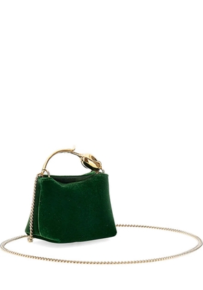 ERDEM flower-handle velvet clutch bag - Green