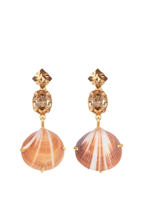 Jennifer Behr Uriel crystal-embellished shell earrings - Gold