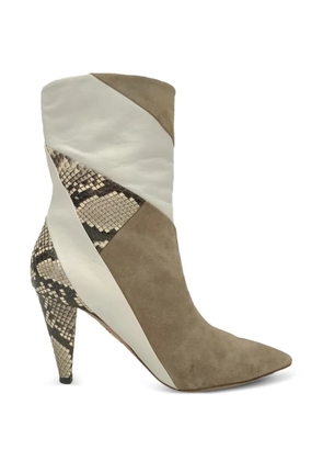 Aquazzura Calder snake-effect ankle boots - Neutrals