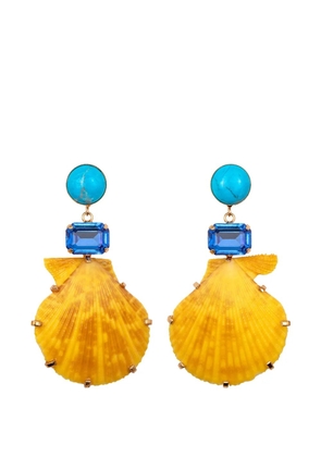 Jennifer Behr Safira shell-pendant earrings - Gold
