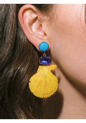 Jennifer Behr Safira shell-pendant earrings - Gold