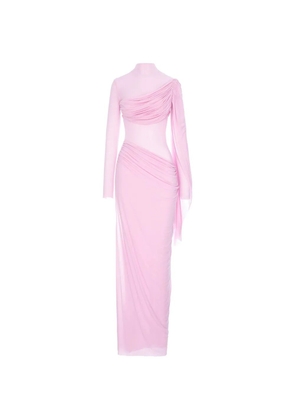 MANURÍ Medeea draped sheer maxi dress - Pink
