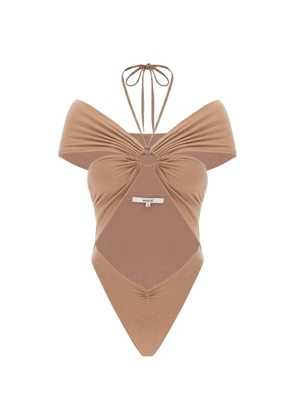 MANURÍ Eleni cut-out off-shoulder bodysuit - Neutrals
