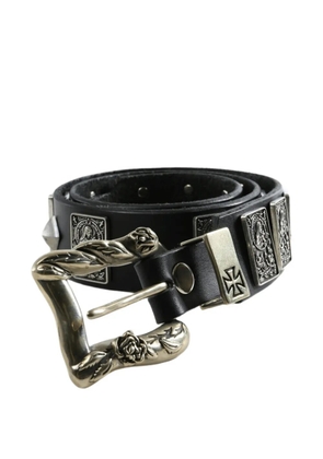 Enfants Riches Déprimés stud-embellished plaque-detail belt - Black