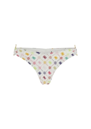 GUESS USA monogram-print ring-detail bikini bottoms - White