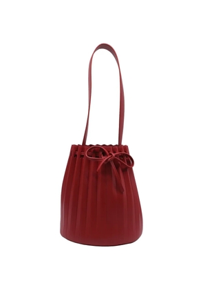 Mansur Gavriel Pleated leather bucket bag - Red
