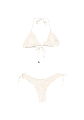 COTAZUR ruffled tie-fastening bikini - Neutrals