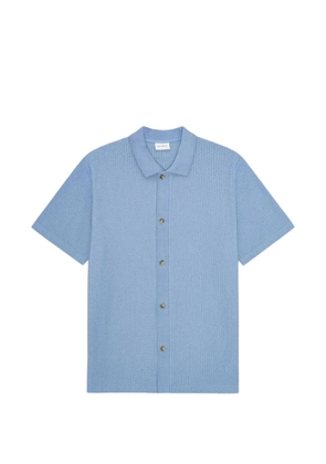 Les Deux Pointelle SS textured-knit short-sleeve cardigan - Blue