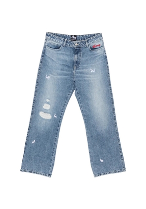 CARNE BOLLENTE distressed embroidered jeans - Blue
