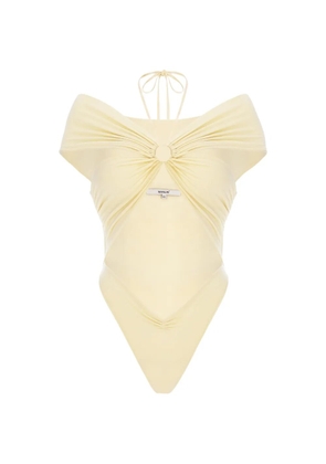 MANURÍ Eleni cut-out off-shoulder bodysuit - Yellow