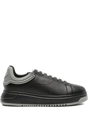 Emporio Armani two-tone leather sneakers - Black