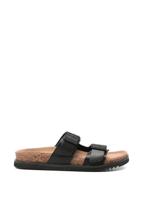 SERGIO MORETTI FIRENZE buckle-fastening leather sandals - Black