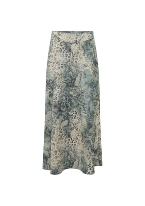 Ba&Sh Ciria snakeskin-print maxi skirt - Blue