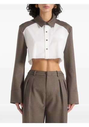 Manière De Voir Bernadette cropped shirt - Brown