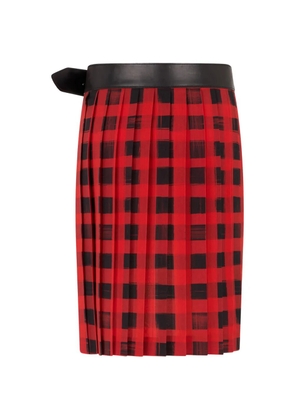 Moschino belted pleated midi skirt - Red