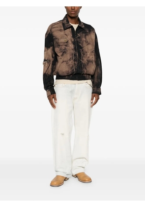 Feng Chen Wang tie-dye distressed jacket - Black