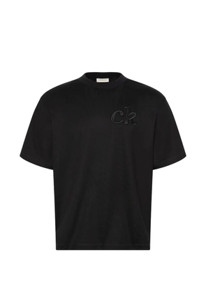 Calvin Klein logo-embroidered T-shirt - Black