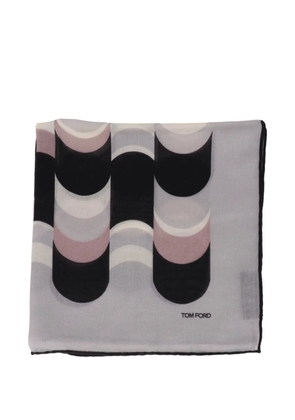 TOM FORD geometric-print pocket square - Grey