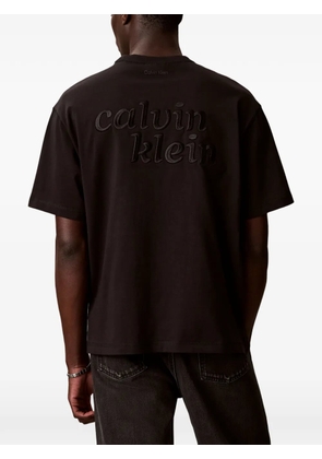 Calvin Klein logo-embroidered T-shirt - Black