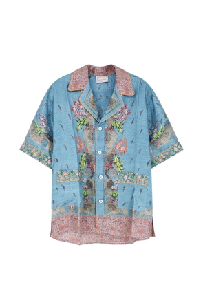 Pierre-Louis Mascia floral-print silk shirt - Blue